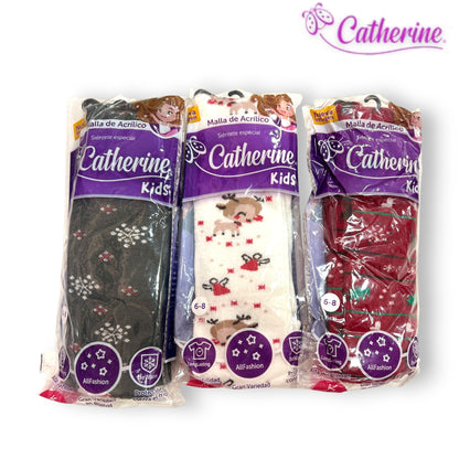 Malla estampada navideña de acrilán gruesa infantil Catherine paquete de 3