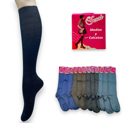 Calceta lisa surtida para señora unitalla Yessi paquete de 12