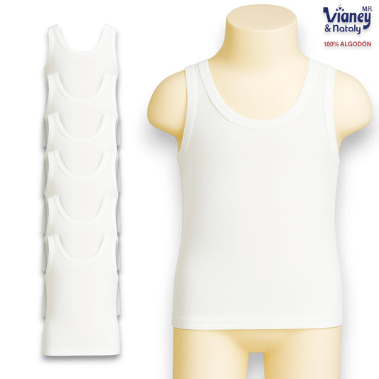 Camiseta inter blanca niño Vianey paquete de 6