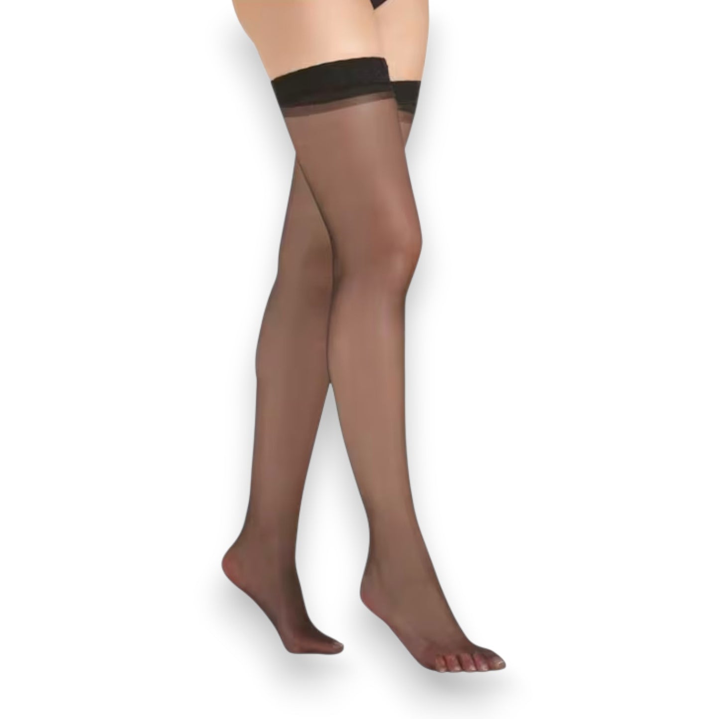 Media elástica con encaje y silicón dama Pretty Legs