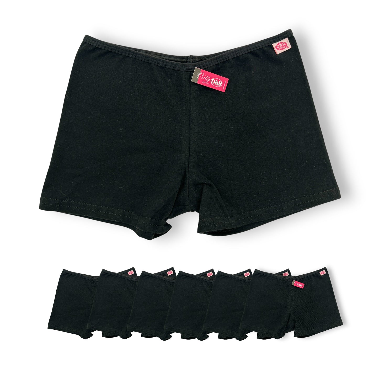 Boxer largo de algodón liso surtido juvenil D&R paquete de 6