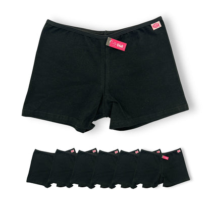 Boxer largo de algodón liso surtido juvenil D&R paquete de 6