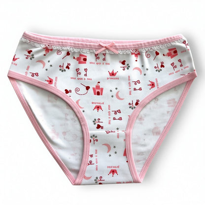 Bikini con estampado castillos y detalle de encaje niña #1276 Cylyo