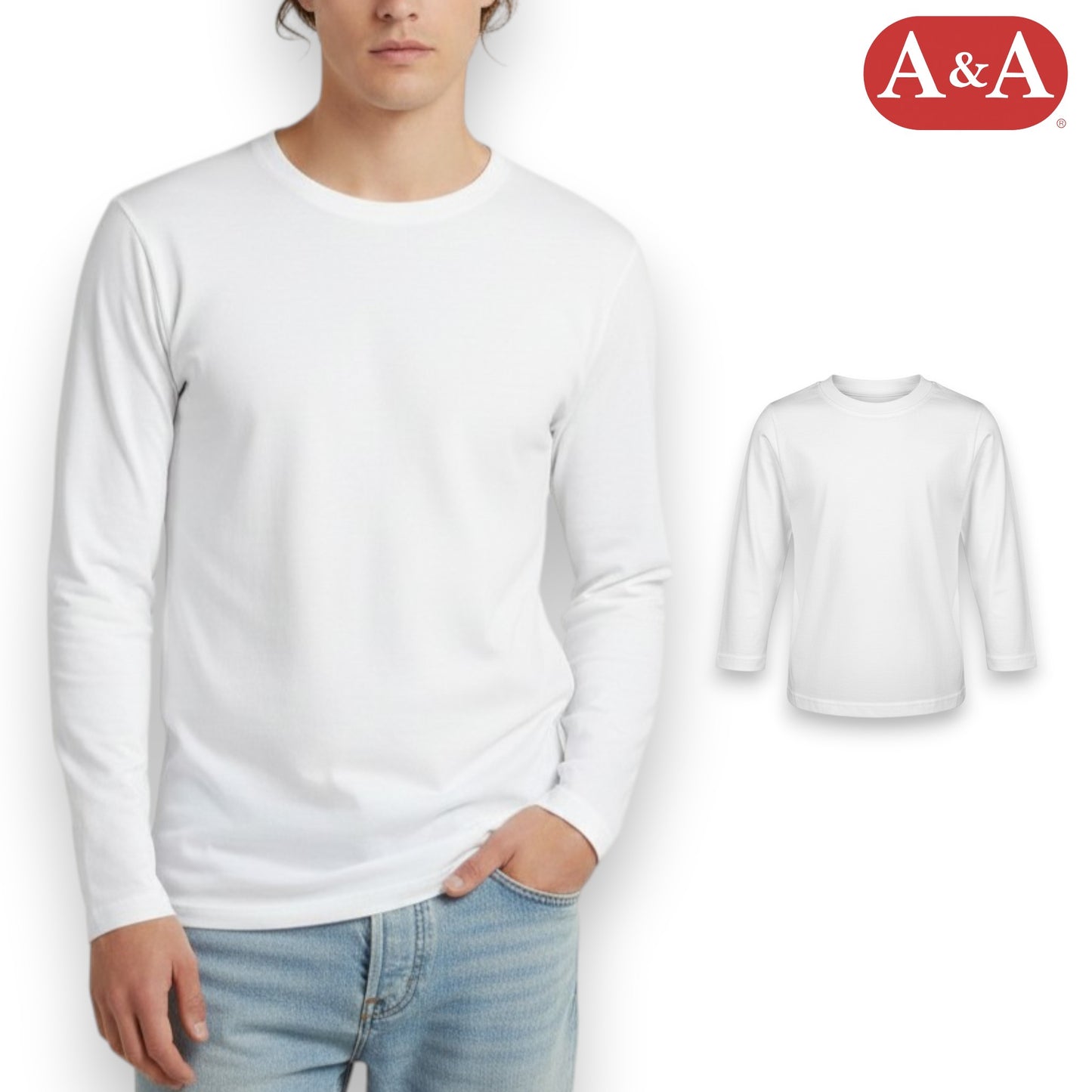 Playera inter cuello redondo manga larga blanca unisex unitalla AYA