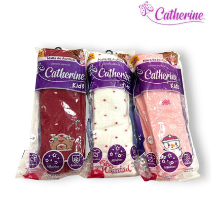 Malla estampada navideña de acrilán gruesa infantil Catherine paquete de 3