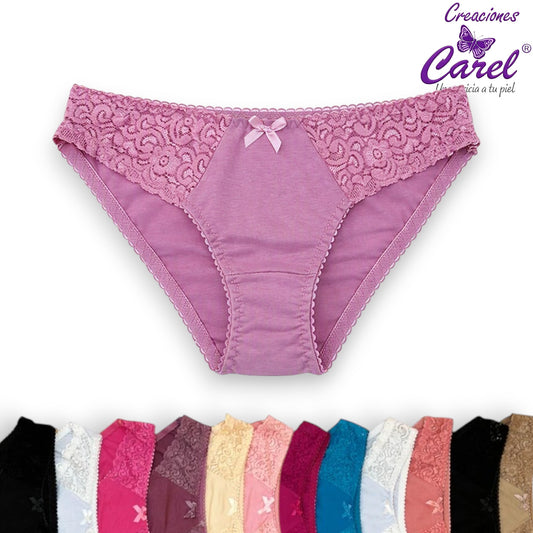 Bikini con encaje alitas unitalla dama Carel paquete de 12