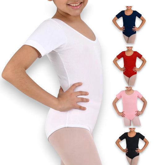 Leotardo de nylon manga corta niña