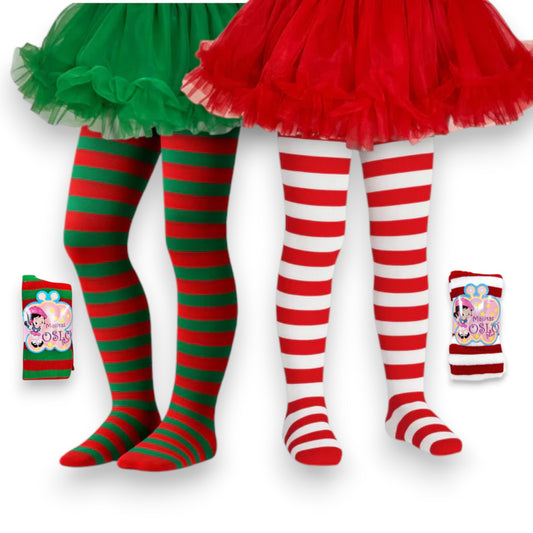 Malla de acrilán navideña rayada niña Oslo