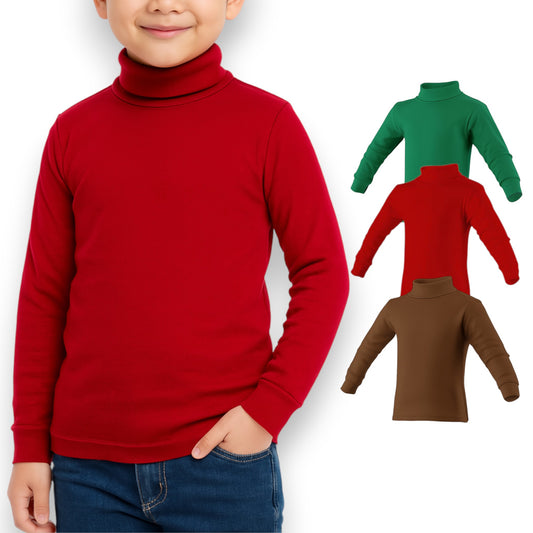 Playera cuello ruso manga larga colores unisex infantil AYA