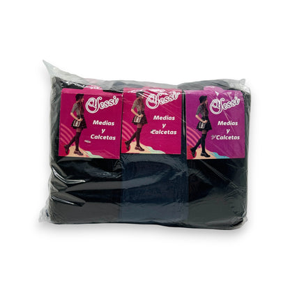 Calceta lisa surtida para señora unitalla Yessi paquete de 12
