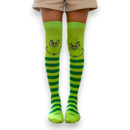 Calceta medieta navideña del Grinch unitalla Leka