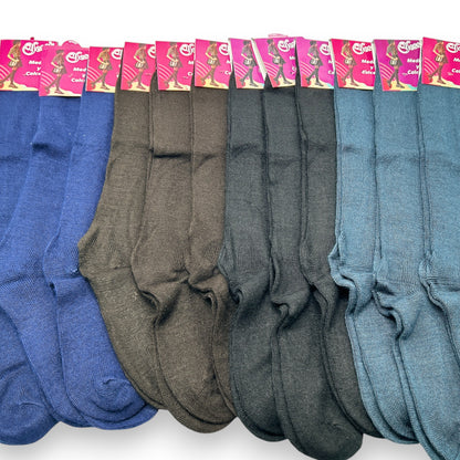 Calceta lisa surtida para señora unitalla Yessi paquete de 12