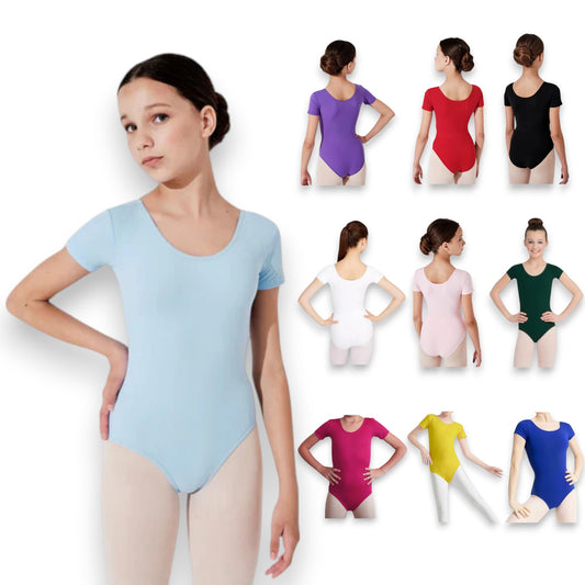 Leotardo de algodón manga corta niña