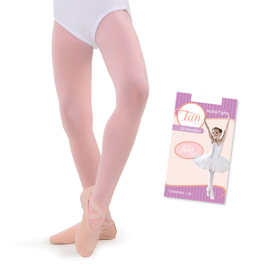 Malla lisa de microfibra 3D para ballet niña #2005 camelia