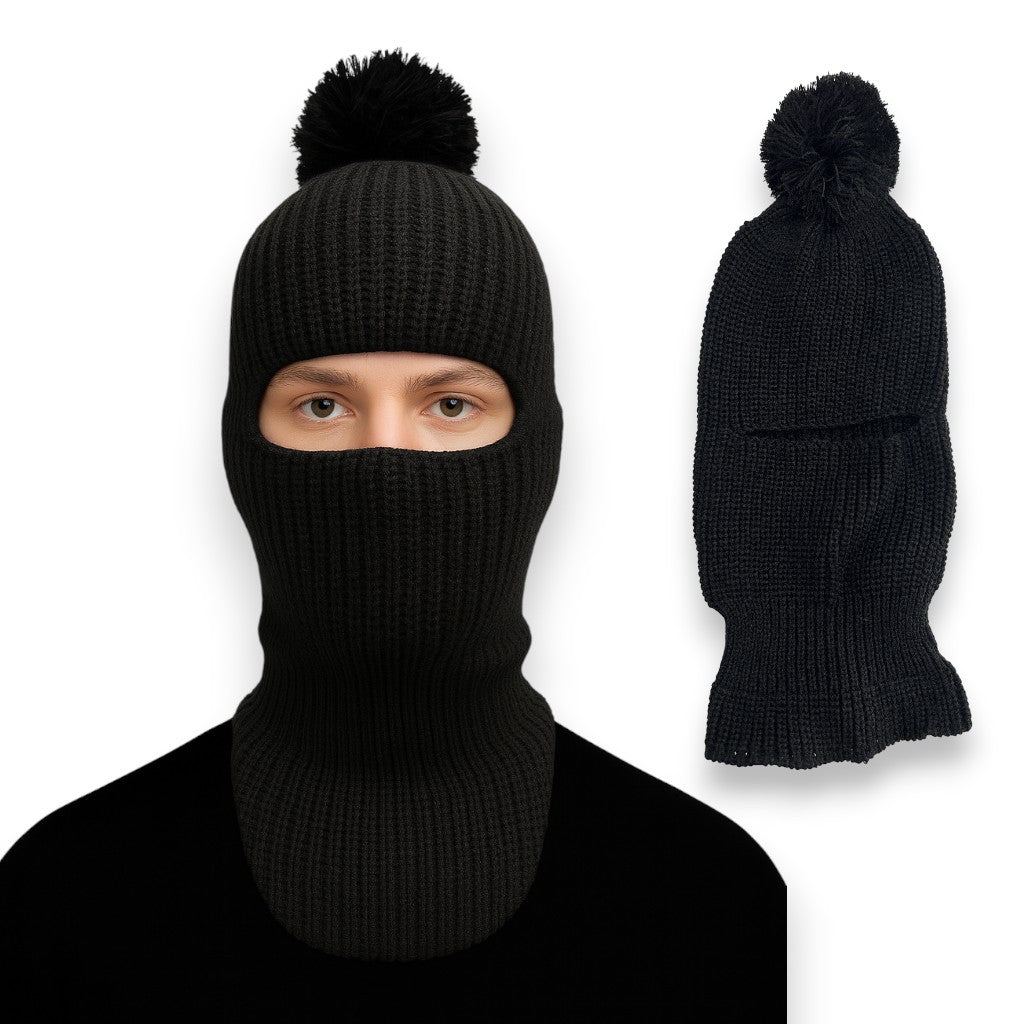 Pasamontañas tejido sencillo negro unitalla