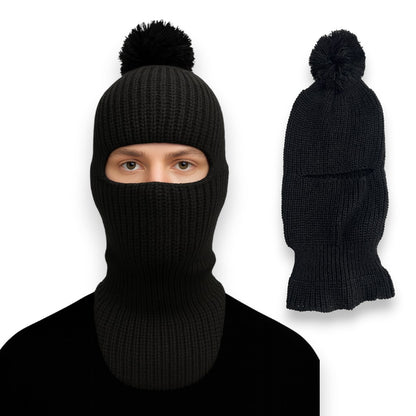 Pasamontañas tejido sencillo negro unitalla