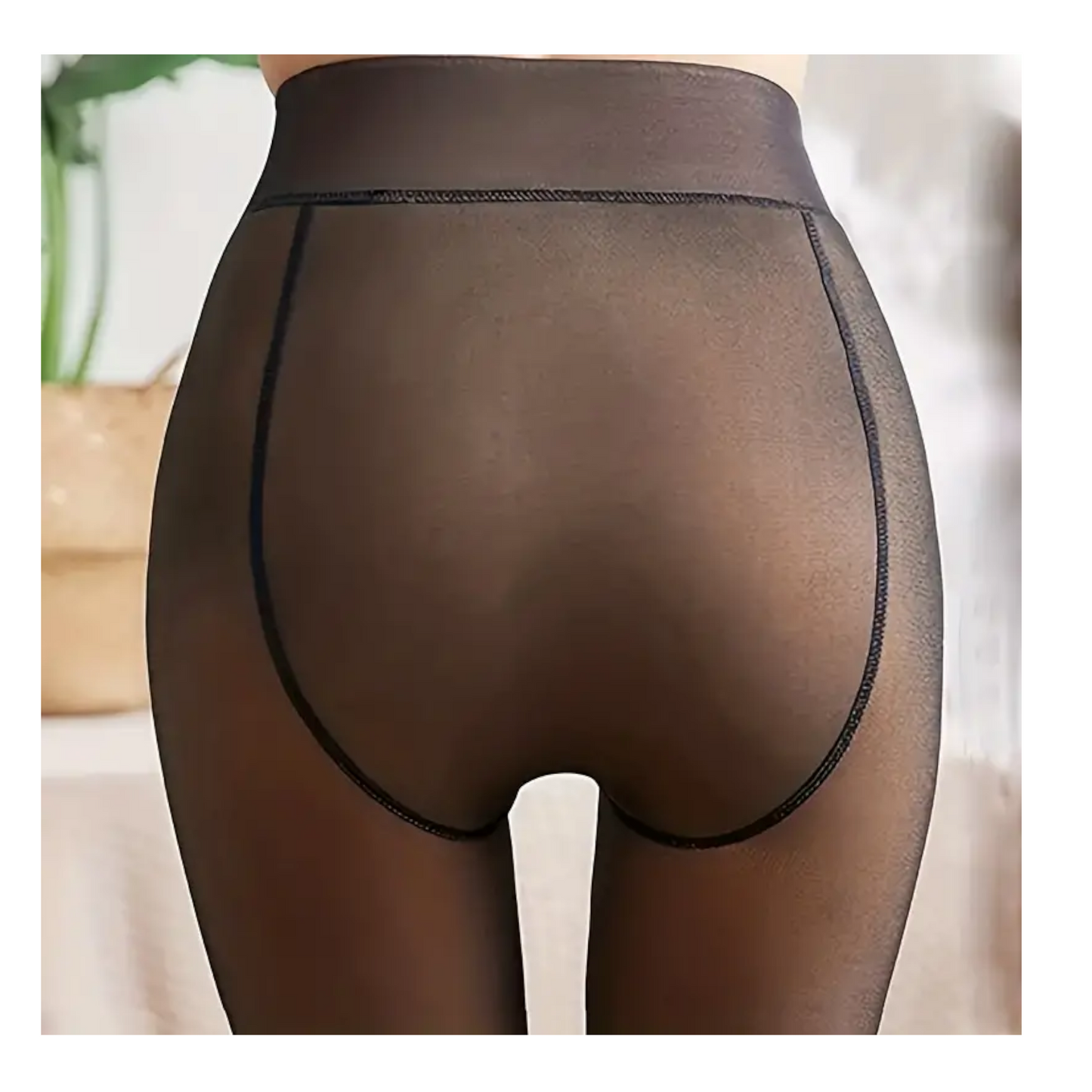 Malla polar negra forrada con felpa efecto piel dama #4010 camelia