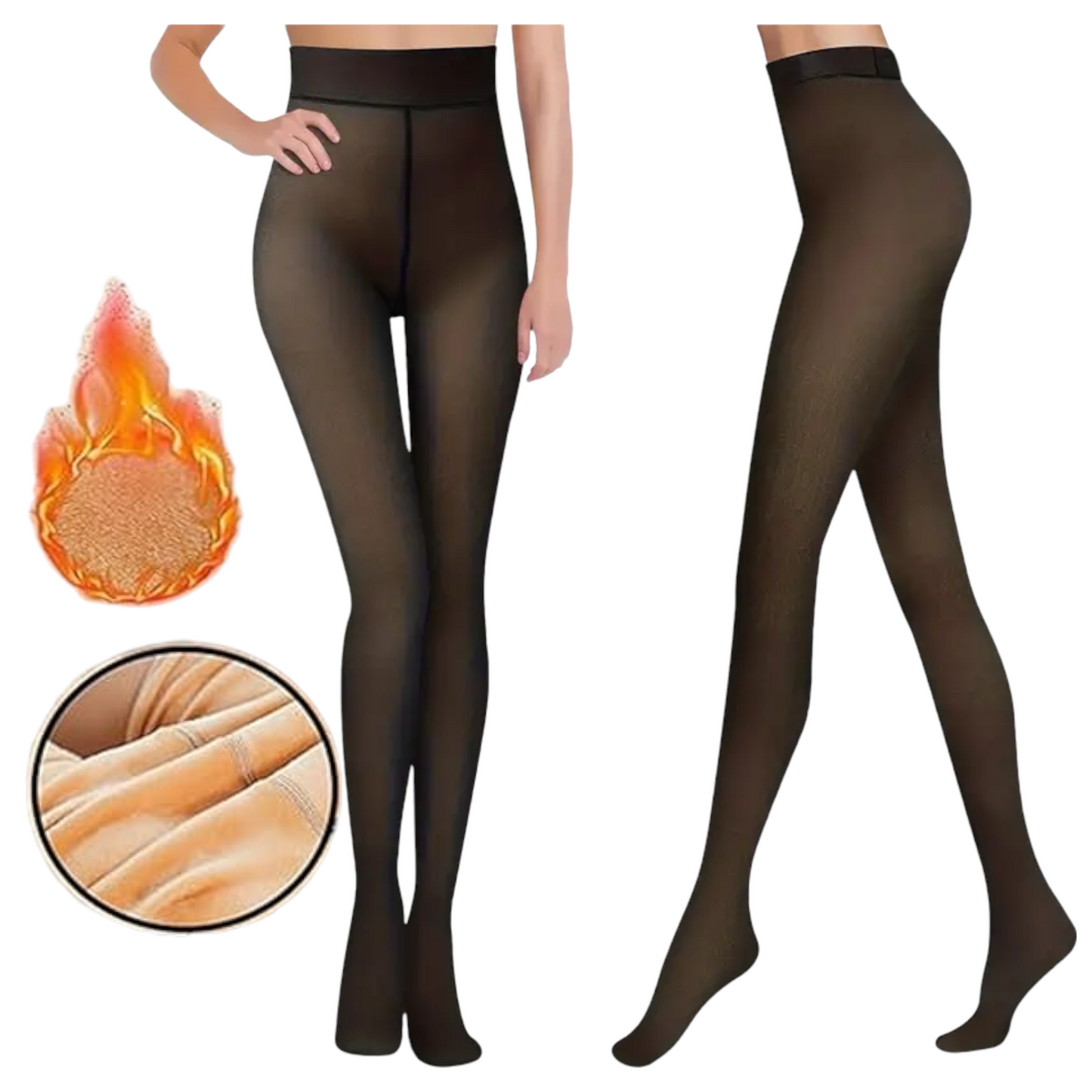 Malla polar negra forrada con felpa efecto piel dama #4010 camelia