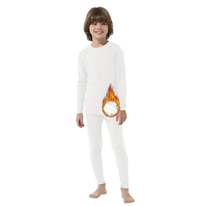 Conjunto de pijama térmica infantil blanca