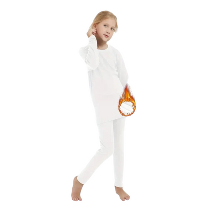 Conjunto de pijama térmica infantil blanca