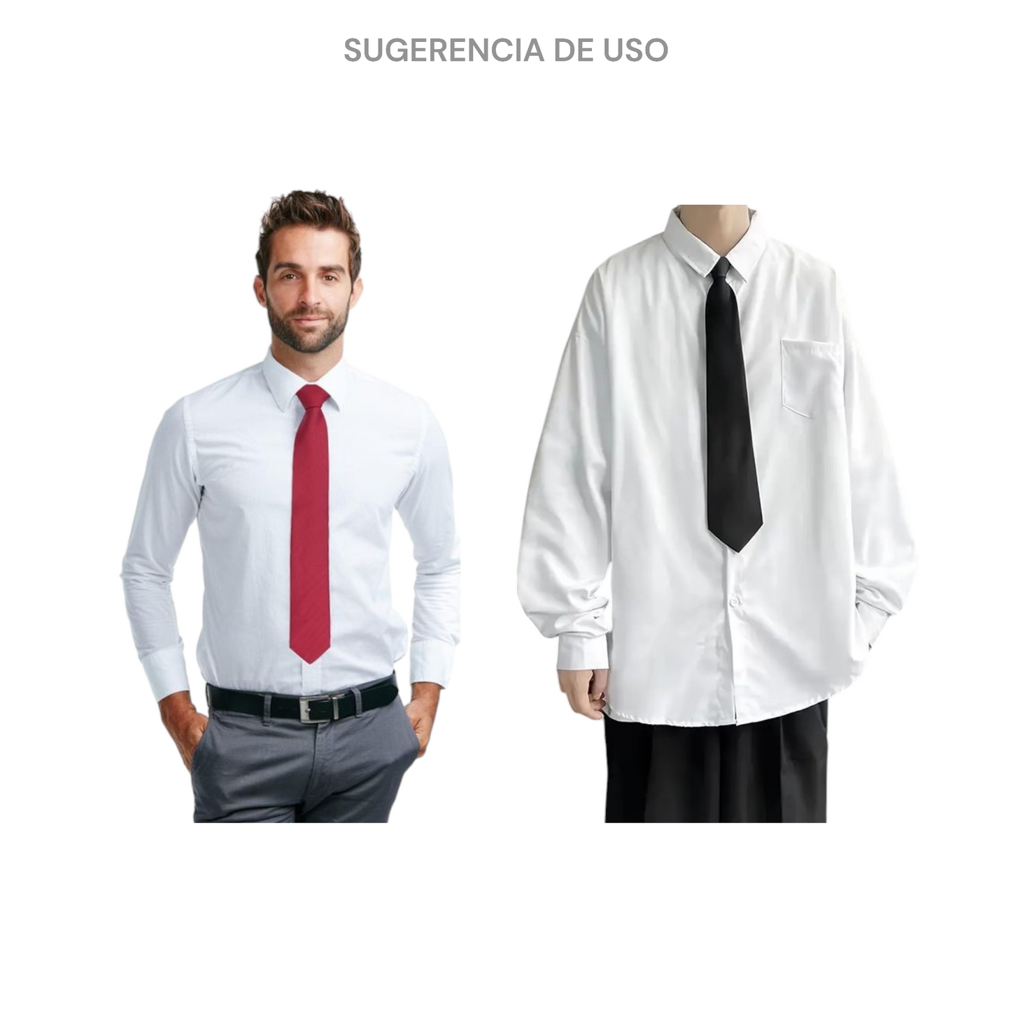 Corbata larga hecha paloma gancho metal