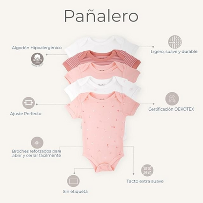 Pañalero cruzado manga larga de algodón baby creysi #556