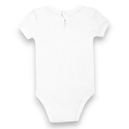 Pañalero manga corta con olán en cuello blanco baby creysi #582