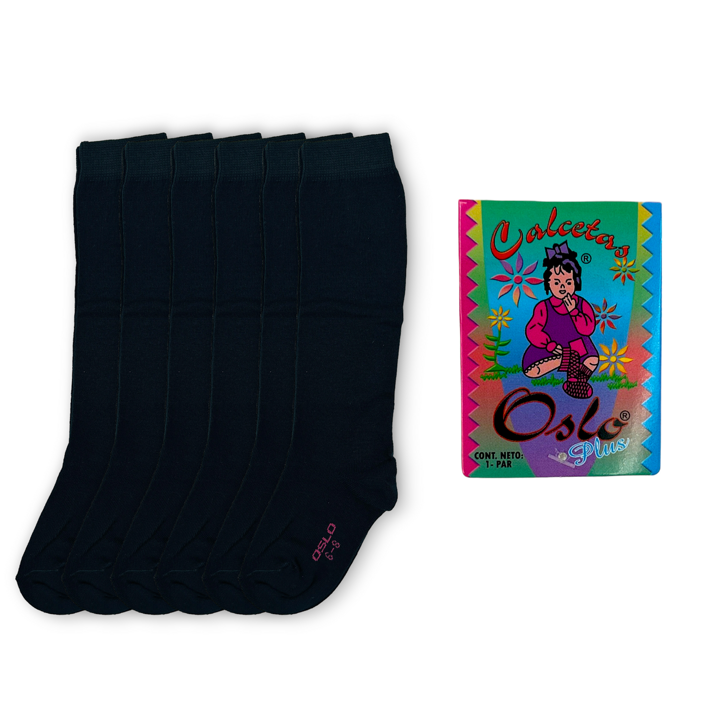 Calceta escolar lisa oslo plus paquete de 6