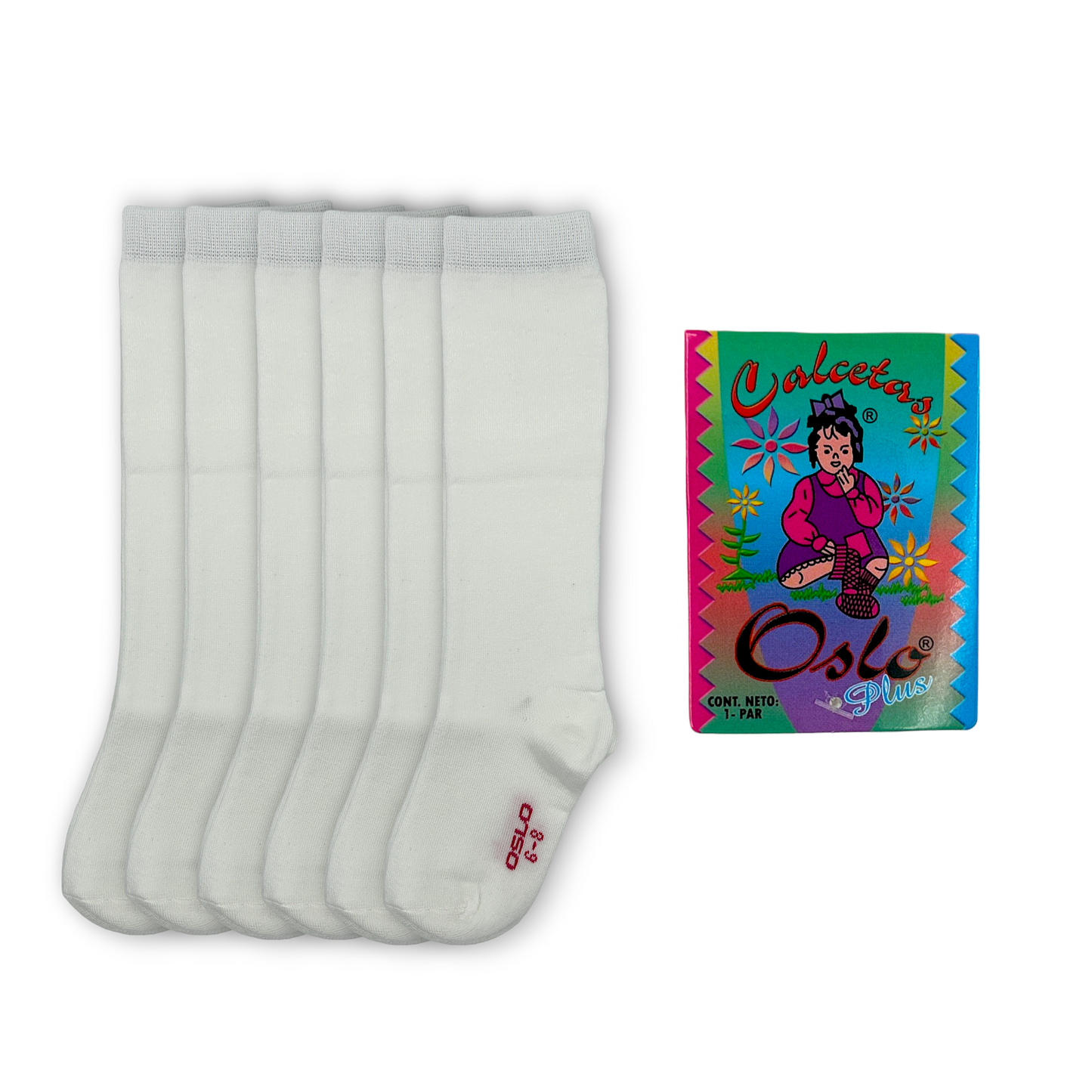 Calceta escolar lisa oslo plus paquete de 6
