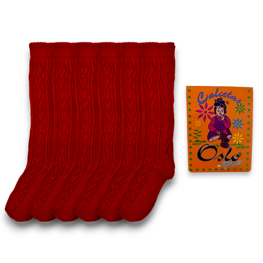 Calceta escolar calada varios colores oslo plus paquete de 6