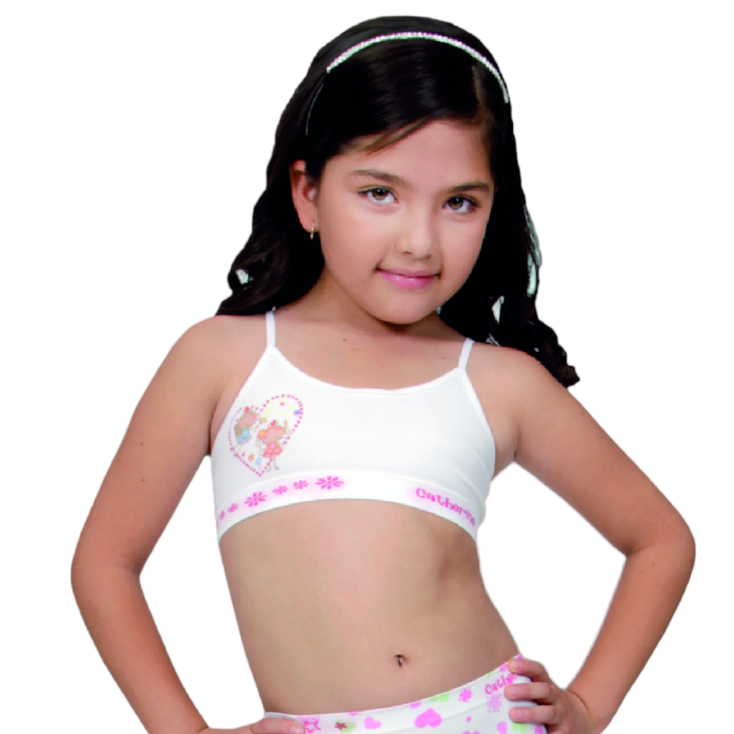 Top de microfibra tirante delgado estampado unitalla niña