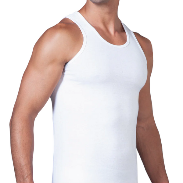 Camiseta de algodón lisa blanca caballero Zaga