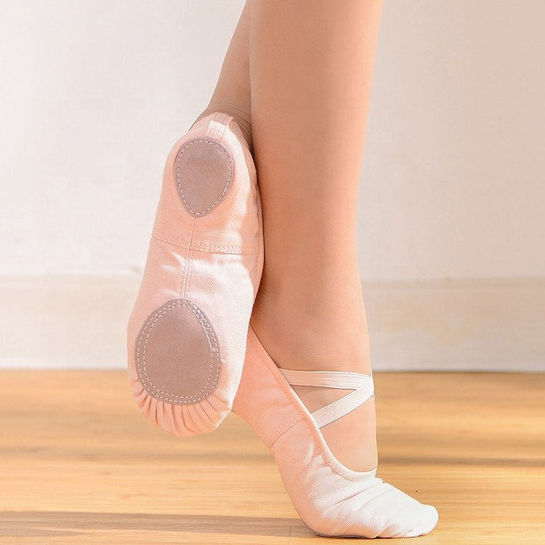 Zapatilla de ballet lona stretch rosa varias tallas #906