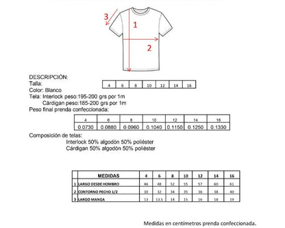 Playera ramoncito cuello redondo manga corta blanca infantil unisex