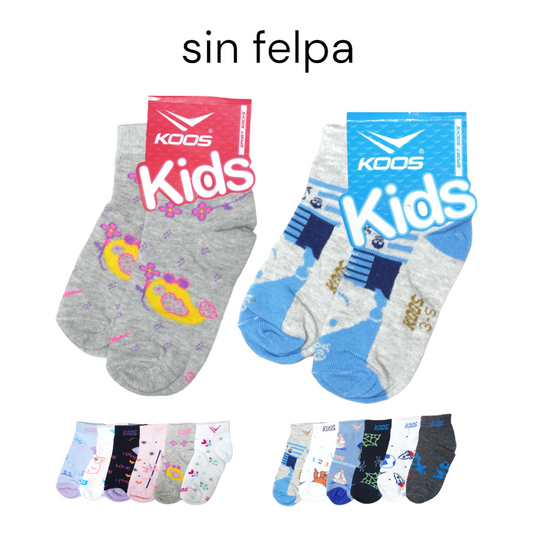 Tin estampado infantil sin felpa Koos paquete de 6
