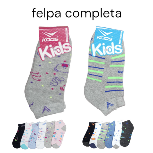 Tin estampado felpa completa infantil Koos paquete de 6