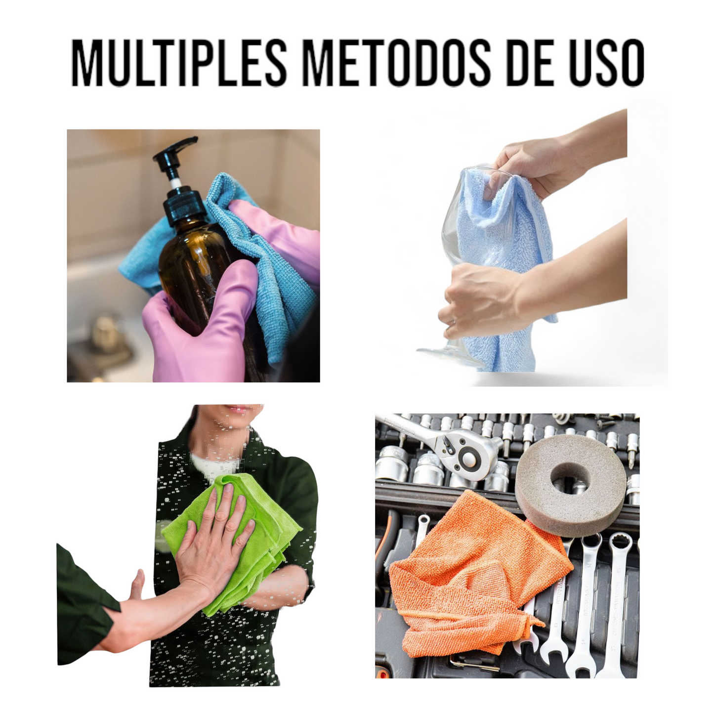 Paños o trapos de microfibra tres tamaños varios colores paquete de 12