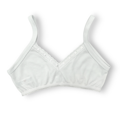 Corpiño liso blanco con detalle de listón en pecho #1002 cylyo niña