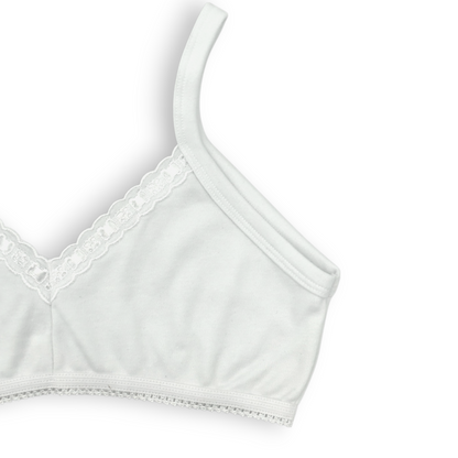Corpiño liso blanco con detalle de listón en pecho #1002 cylyo niña