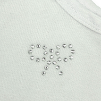 Camiseta con detalle de moño con brillos #8010 cylyo niña