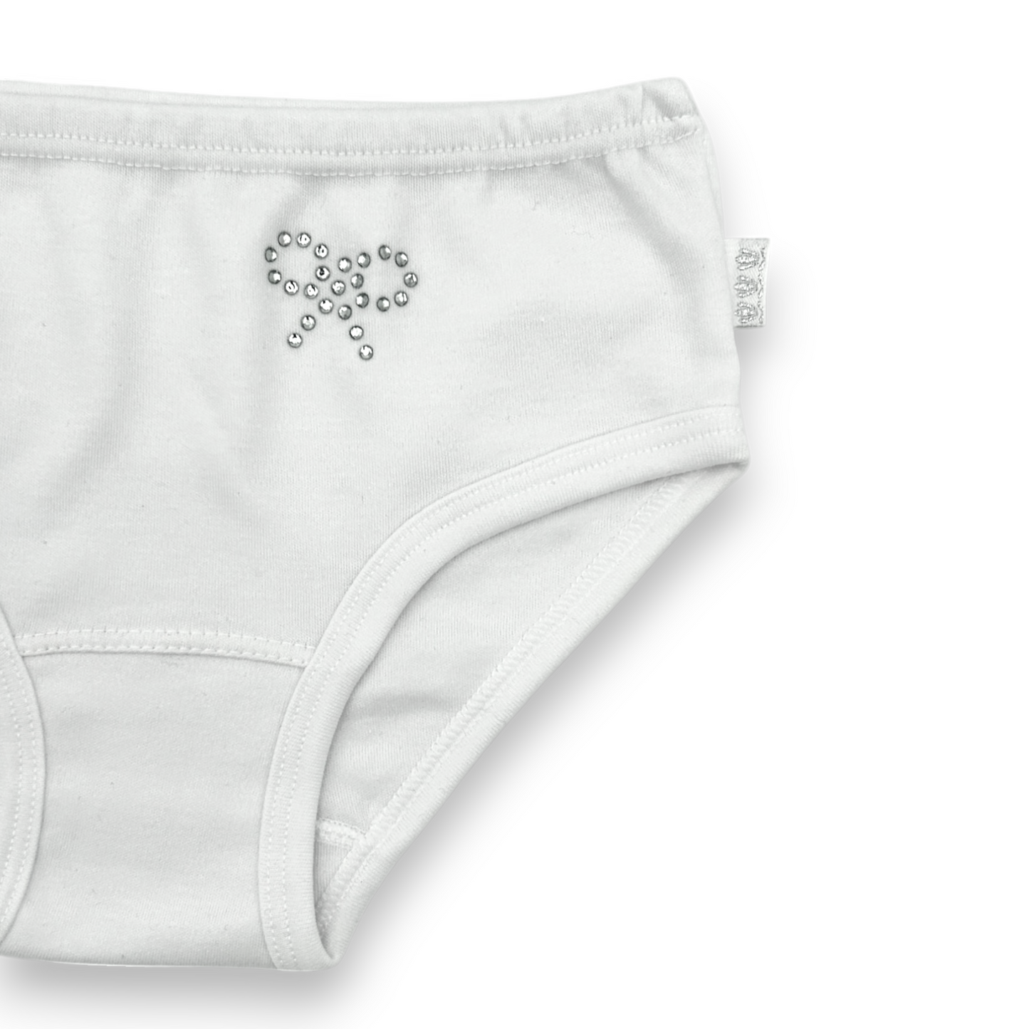 Bikini blanco con detalle de moño con brillos #6008 cylyo niña