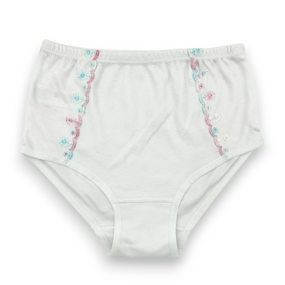Pantaleta completa con detalle de bordado de flores #1104 cylyo niña