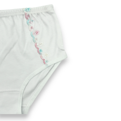 Pantaleta completa con detalle de bordado de flores #1104 cylyo niña