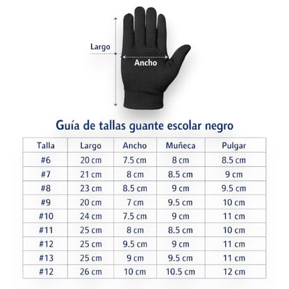 Guante negro escolar varias tallas