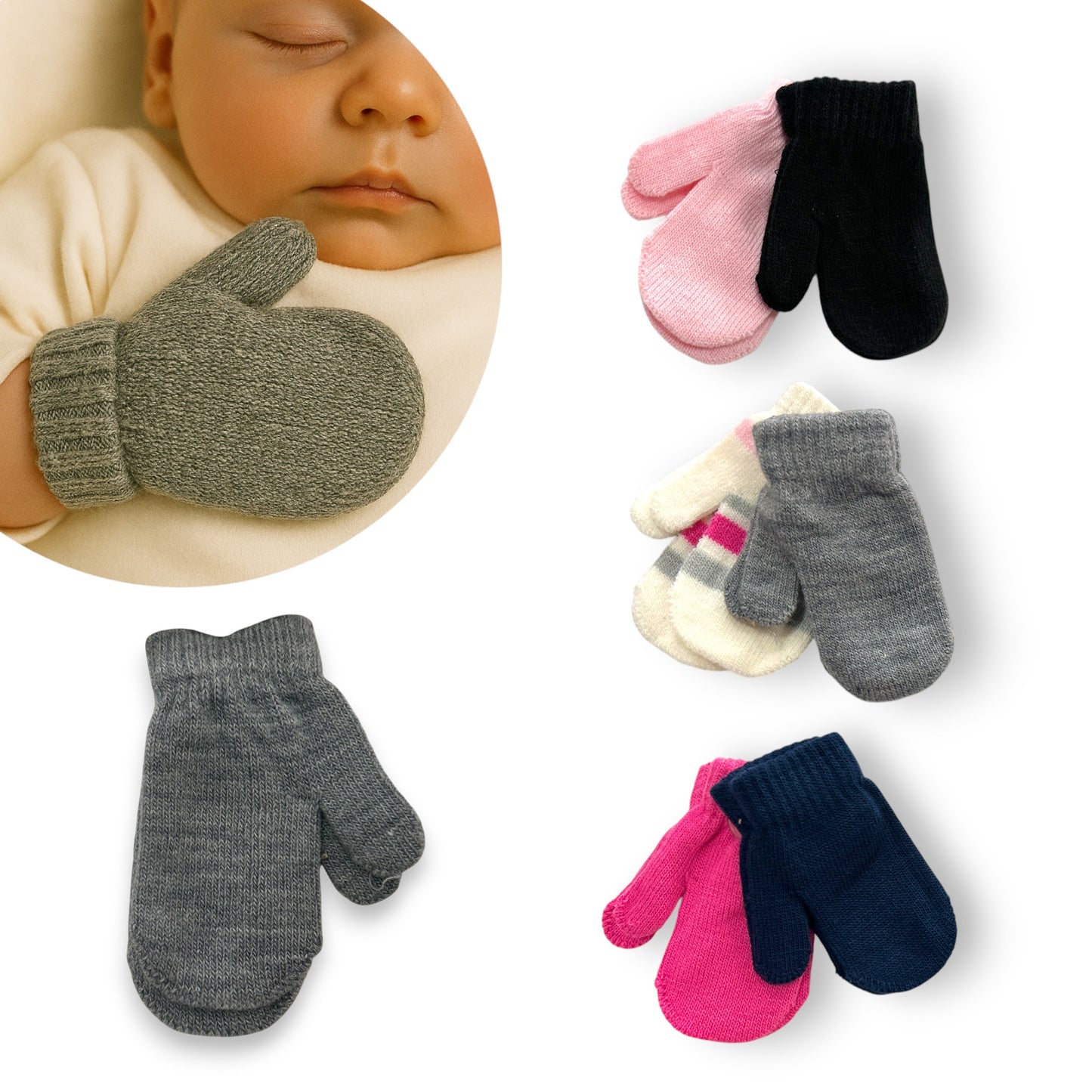 Guante Manopla surtido bebé WN 6 pares