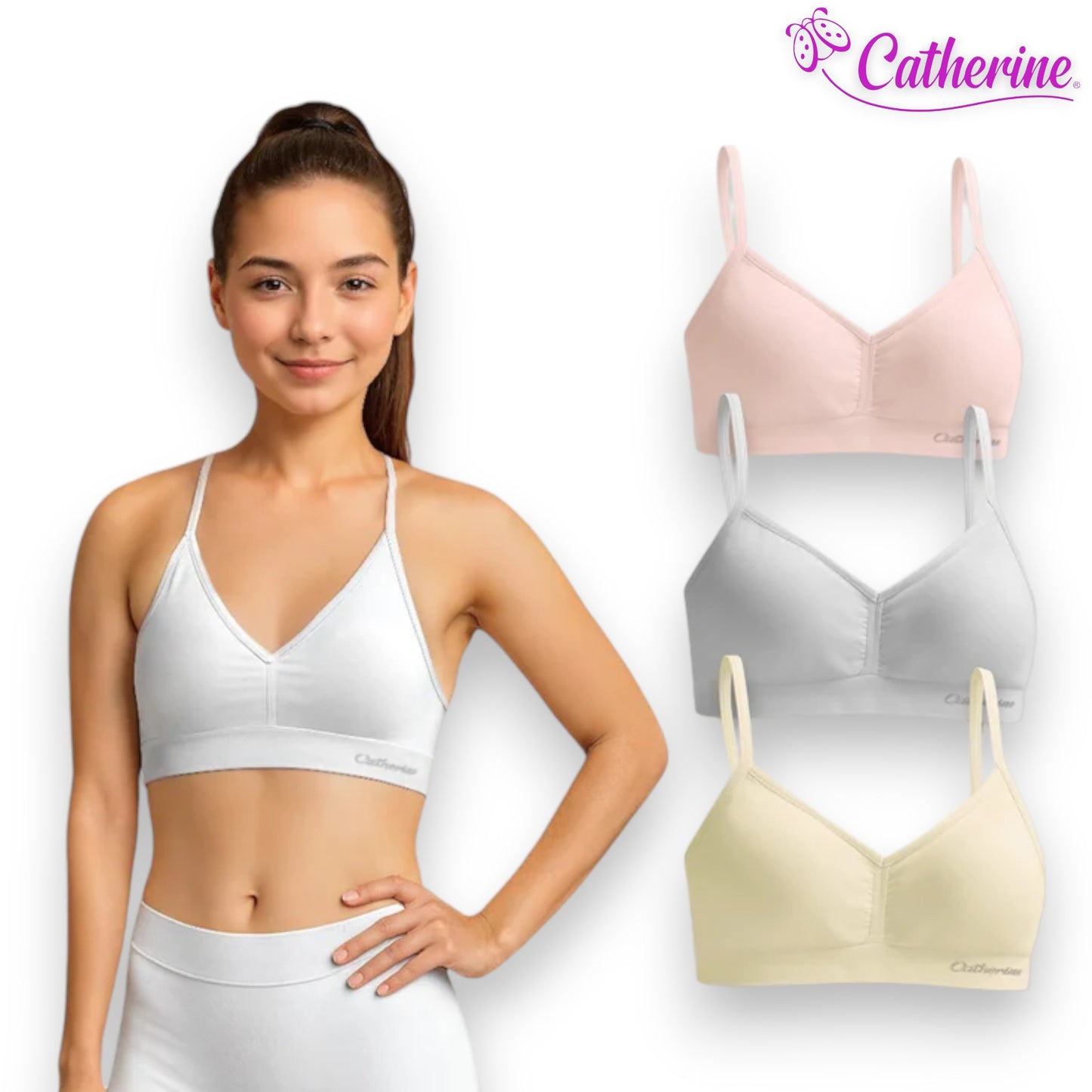 Top escolar con copas de microfibra infantil niña Catherine