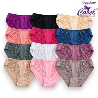 Bikini encaje lateral surtido M/G Carel paquete de 12