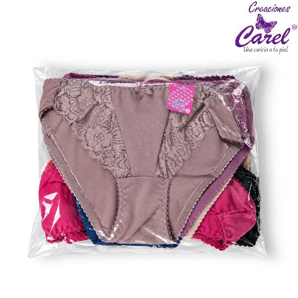 Bikini encaje lateral surtido M/G Carel paquete de 12