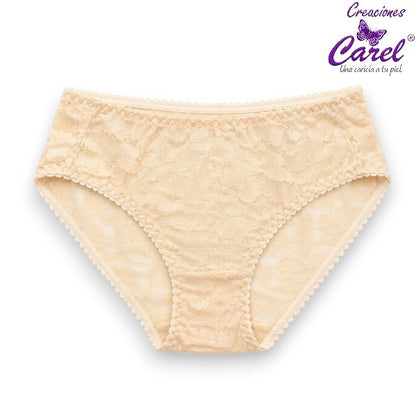Pantaleta corte francés encaje total surtida M/G Carel paquete de 12