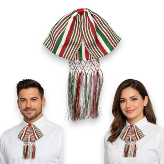 Moño corbatín charro tricolor modelo rayado unitalla